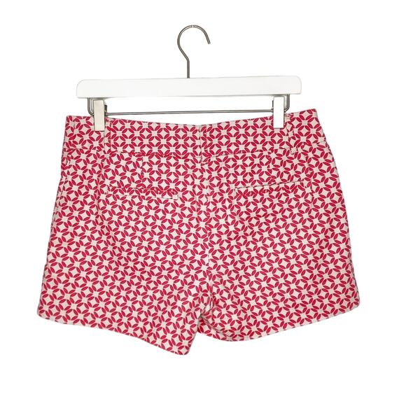 LOFT Riviera Coral Pink Geometric Print Flat Front Shorts 4 - Picture 2 of 6